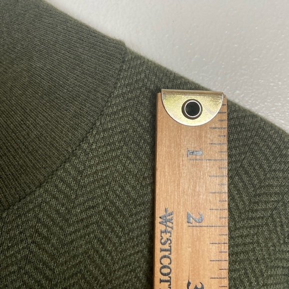 J. Crew Men's Henley Zip Mock Neck Sweater Size M Green Cotton Long sleeve - Picture 6 of 8